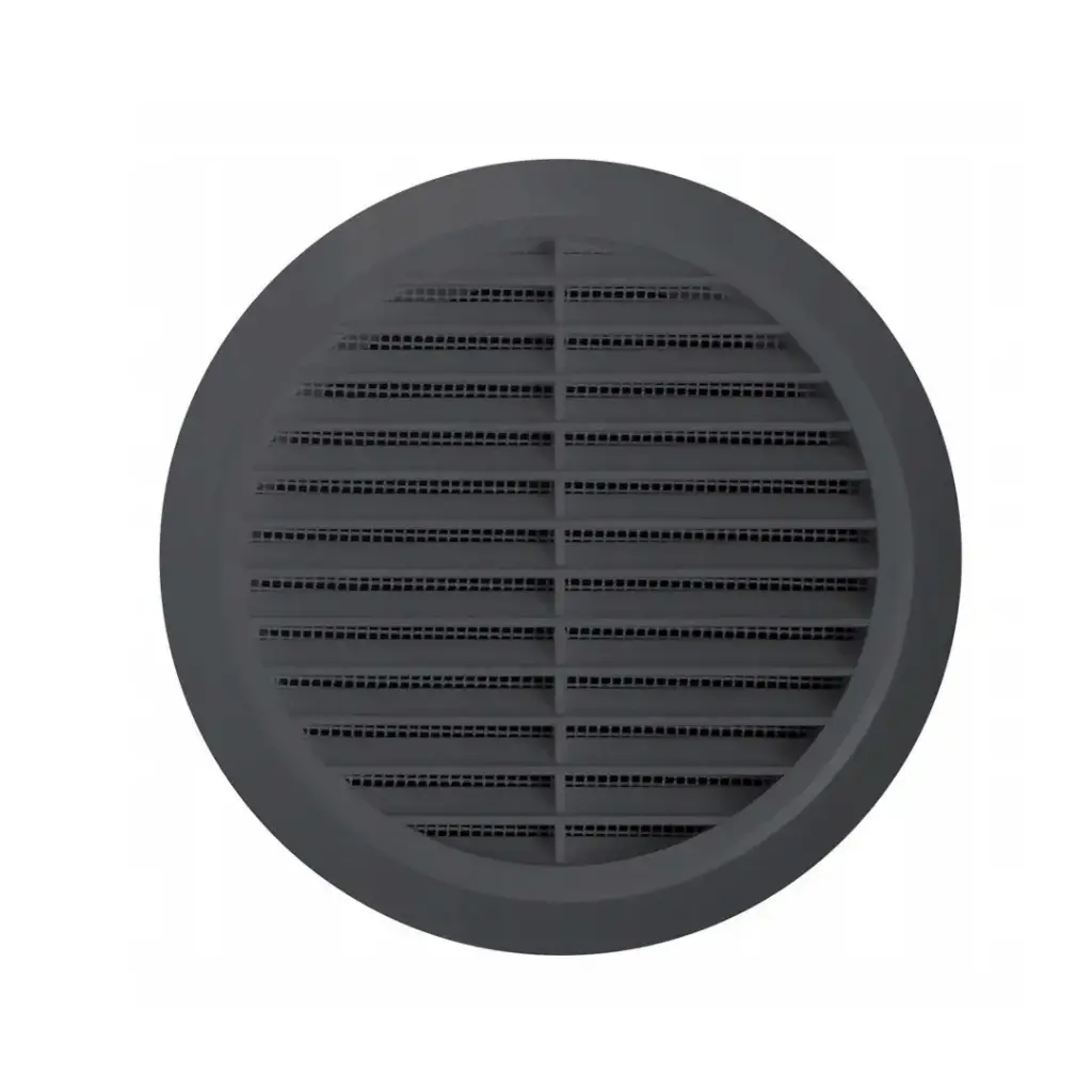 170602 - CLASSIC Series grille with anti-insect net and  adjustable inlet Ø100-Ø150  dark grey - AWT