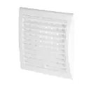 170607 - Luna Series Grille with Anti-Insect-Net And  Shutter, Inlet 138x138 Ø100 white - AWT