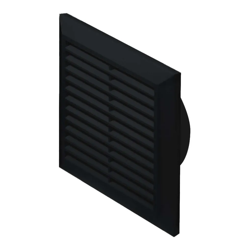 172824  - CLASSIC Series grille with anti-insect net 140x140, inlet Ø100 black - AWT