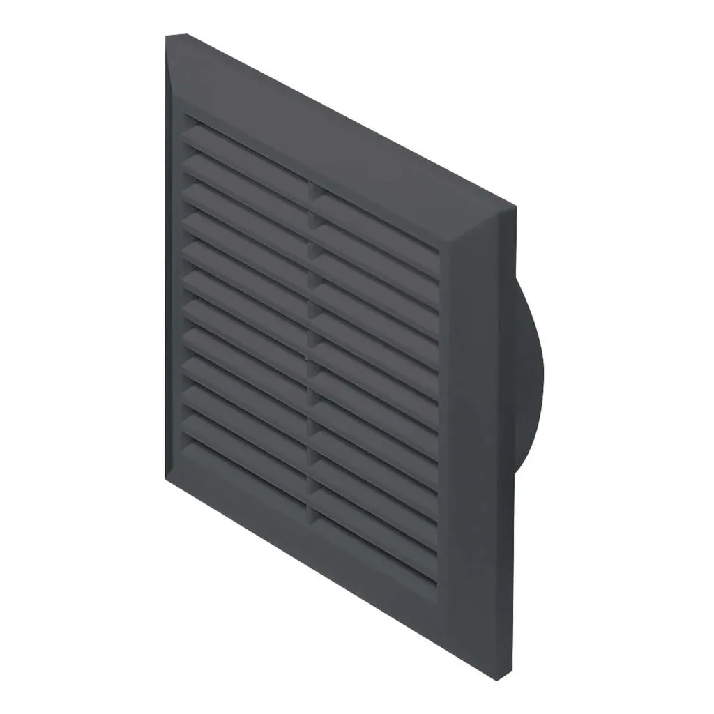 172823  - CLASSIC Series grille with anti-insect net 140x140, inlet Ø100 dark grey - AWT