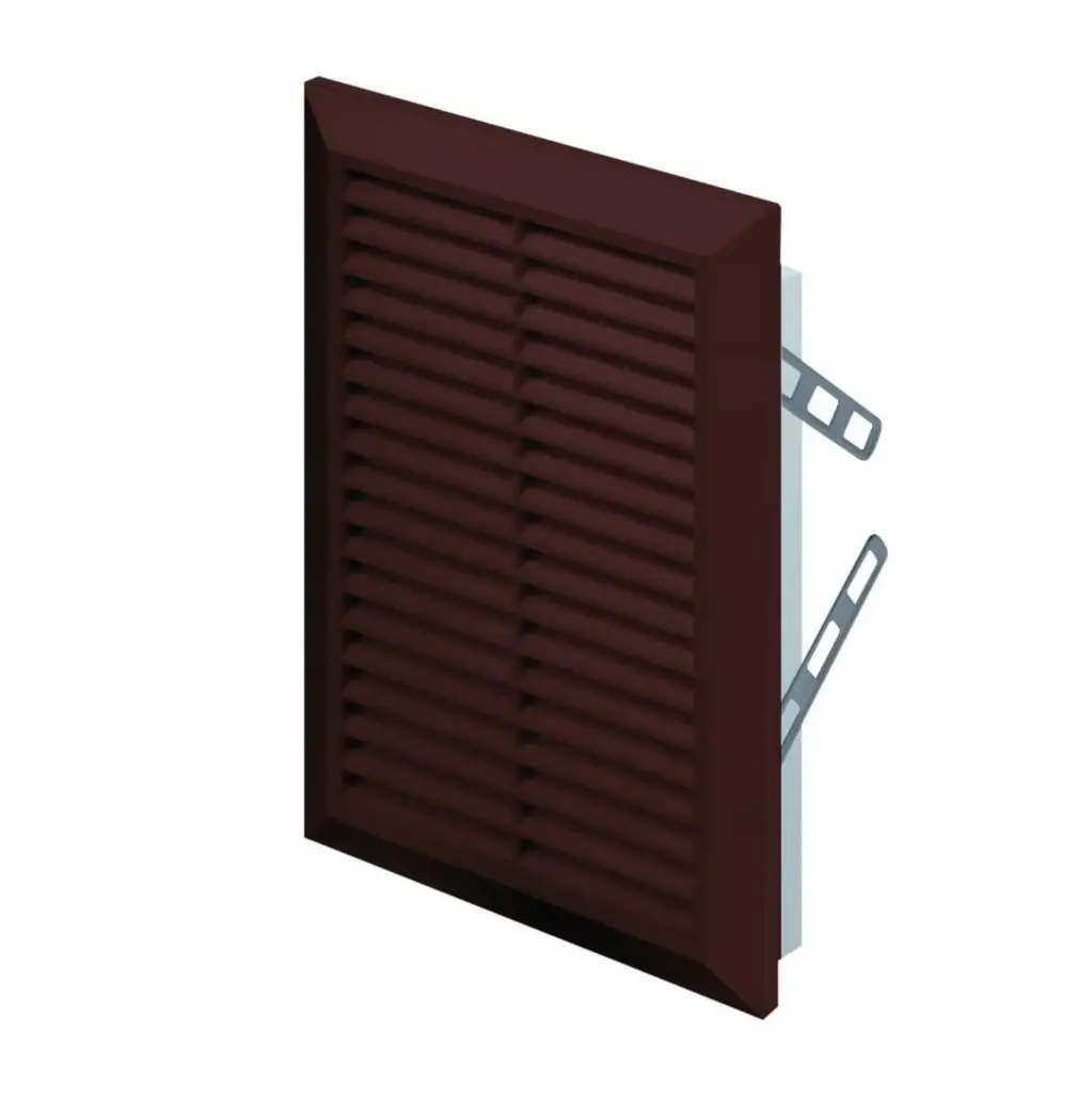 170611 - STYL Series grille with anti-insect net and  mounting brackets140x210 brown - AWT 