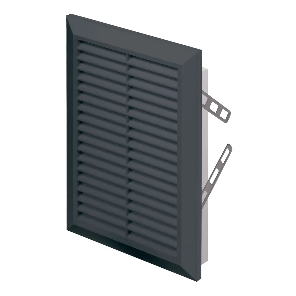 172839  - STYL Series grille with anti-insect net and mounting brackets140x210 dark grey - AWT