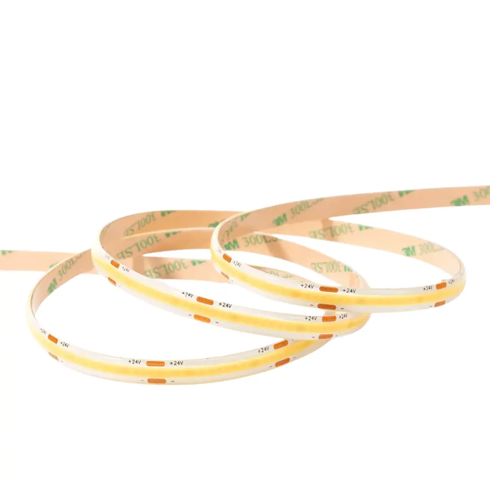 107330 - LED COB Strip 24V, 95lm/w, 12W/m, Linear Series, CRI  >90, 2700K, 10 Meter Roll, 5cm Cut  - LDL