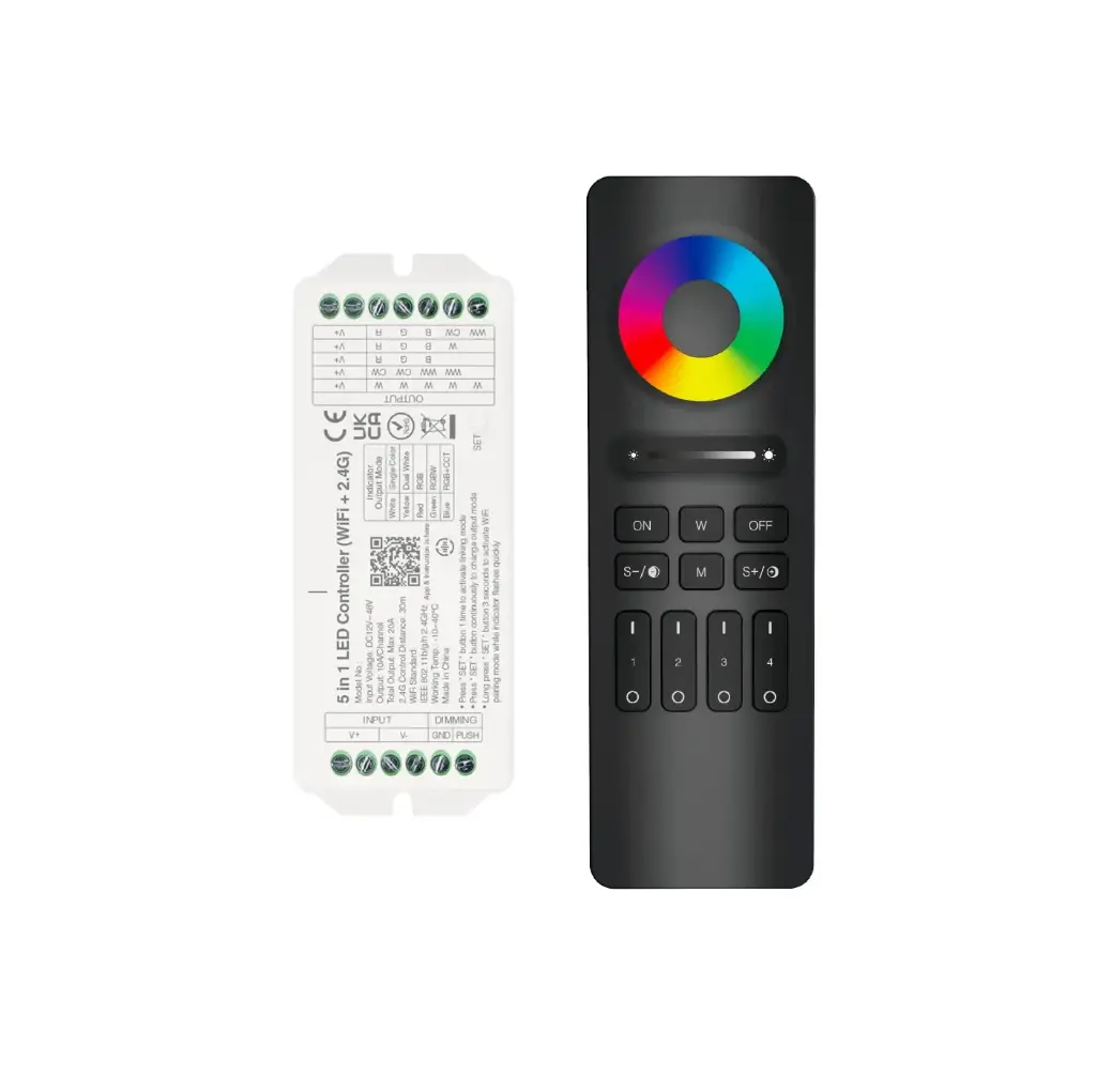 107301 - 5IN1 12V/24V Controller Kit, App Control, Compatible with all low-voltage strip LEDs - LDL