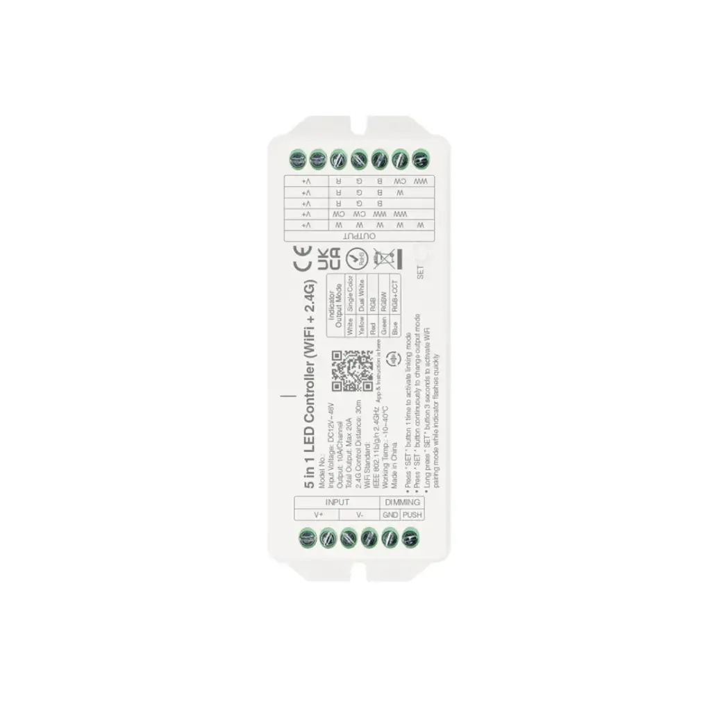 107302 - 5IN1 12V/24V Controller, App Control, Compatible with all low-voltage strip LEDs - LDL