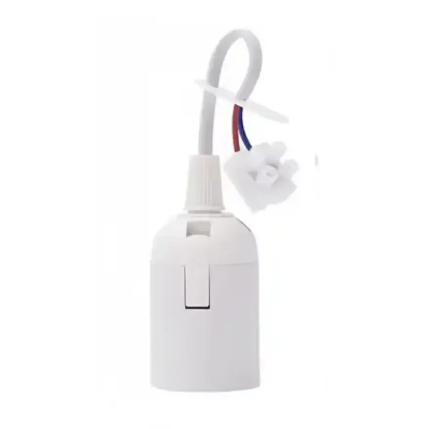 108079 - E27 Lamp Holder with Cable and Connector White - LDL