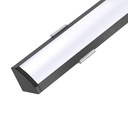 109029 - 2 meters Corner Aluminium Profile for LED Strip Multi Purpose Use Black - LDL
