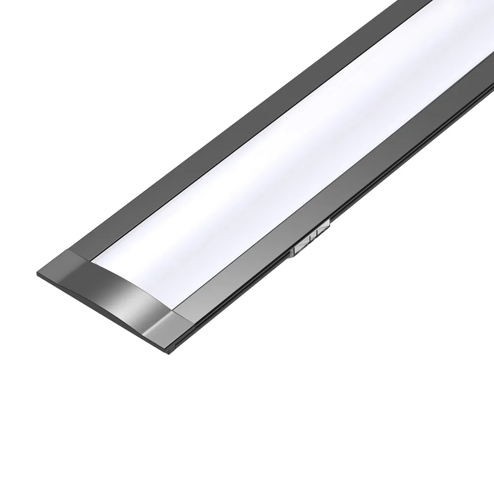 109070 - Profilé en aluminium encastré de 1 mètre pour bande LED à usages multiples, MDF, cloison sèche, carrelage noir - LDPe noir - LDL