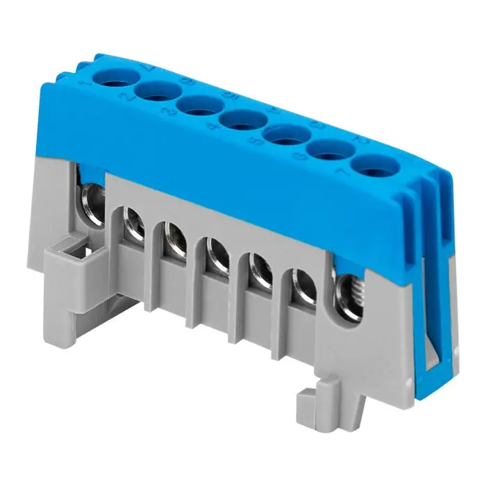 146460 - Insulated distribution busbar N, 7 wires, blue