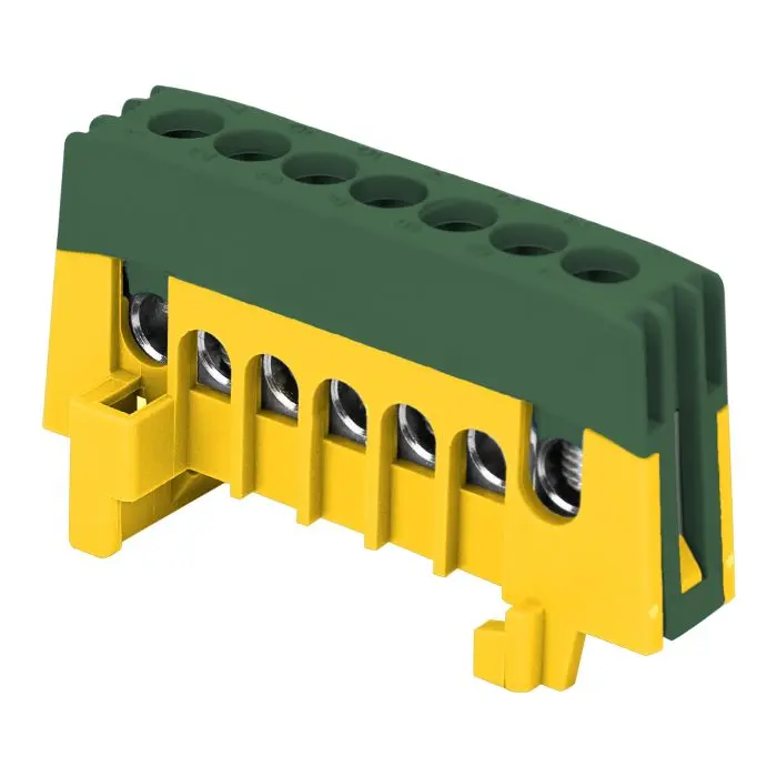 146461 - Insulated distribution busbar PE, 7 wires, green