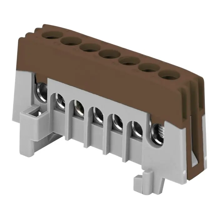 146462 - Insulated distribution busbar L, 7 wires, brown