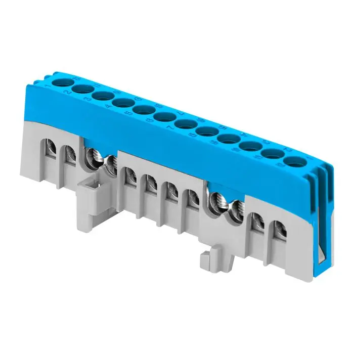 146463 - Insulated distribution busbar N, 12 wires, blue