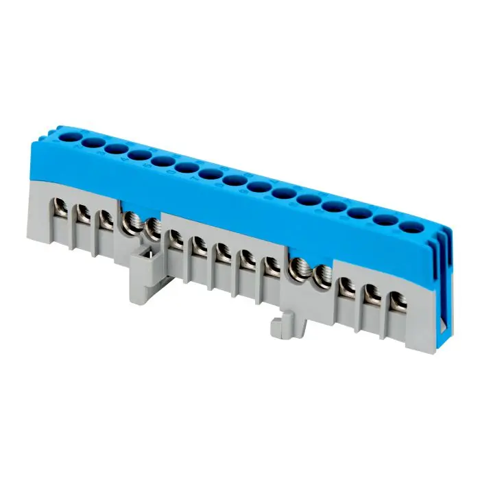 146466 - Insulated distribution busbar N, 15 wires, blue
