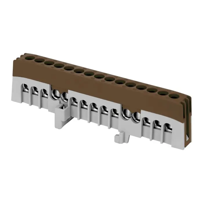 146468 - Insulated distribution busbar L, 15 wires, brown