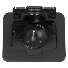 146539 - Hermetic socket, rectangular, IP55, opening angle 110°, black