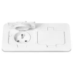 146546 - Hermetic, flushfitting double socket, rectangular, IP55, 2x2P+E(French), white