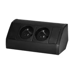 146556 - Furniture socket 2x2P+E, black