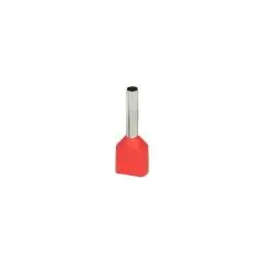 149603 - Insulated twin cable end terminals, max. section 1mm2, copper sleeve length: 8mm, blister pack 25 pcs.