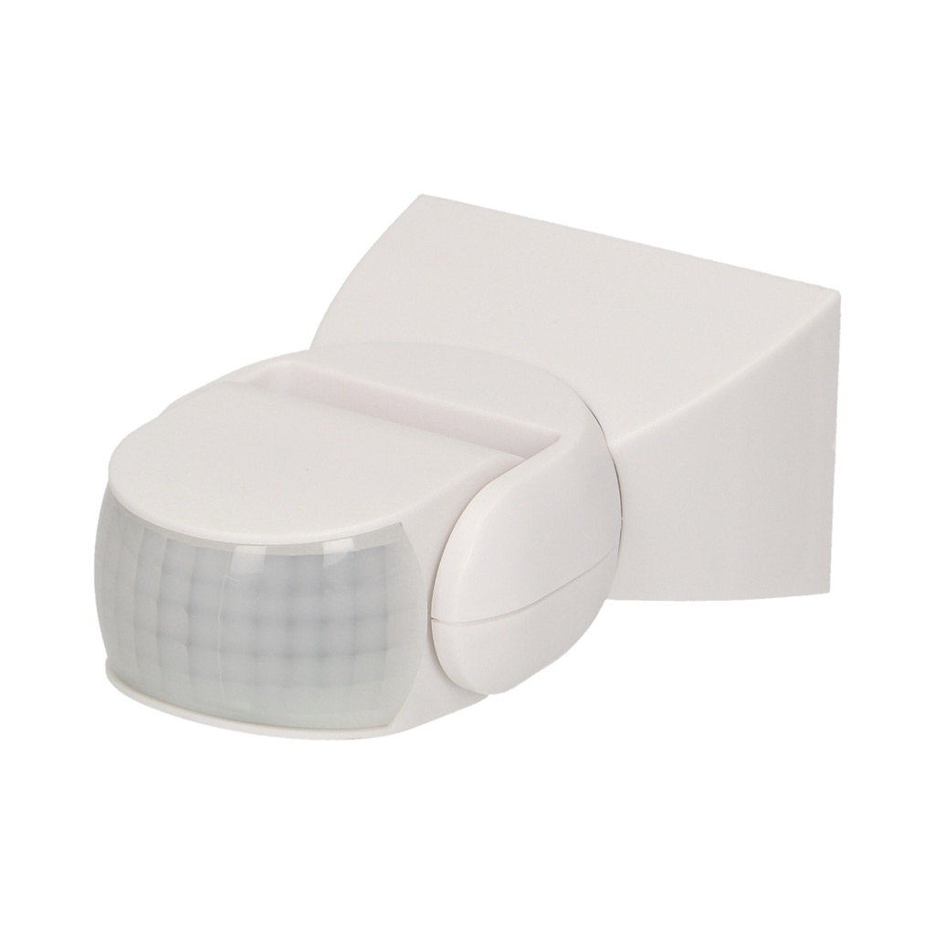 140025 - Adjustable PIR motion sensor, IP65 detection range 180 degree, 12m; protection rating IP65; white