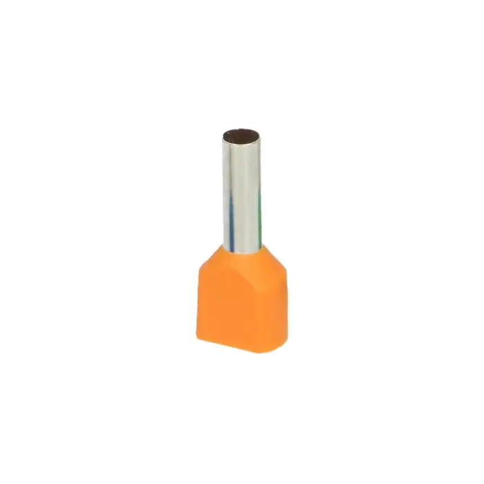 149613 - Insulated twin cable end terminals, max. section 4mm2, copper sleeve length: 12mm, blister pack 25 pcs.
