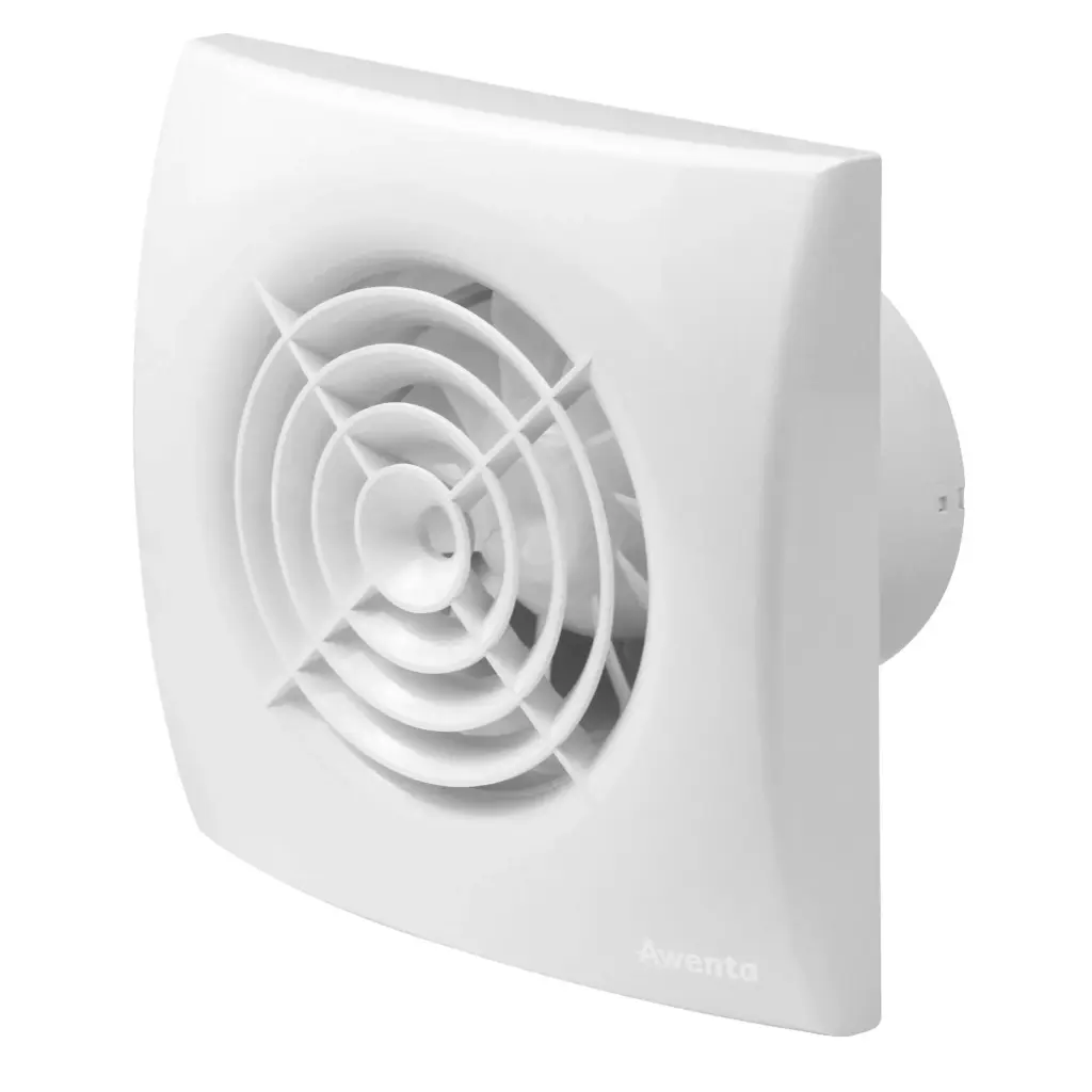 172023 - PULSAR Series fan with front propeller, back draft damper, equipped with humidity sensor, timer + start delay (new feature)   Ø100 white