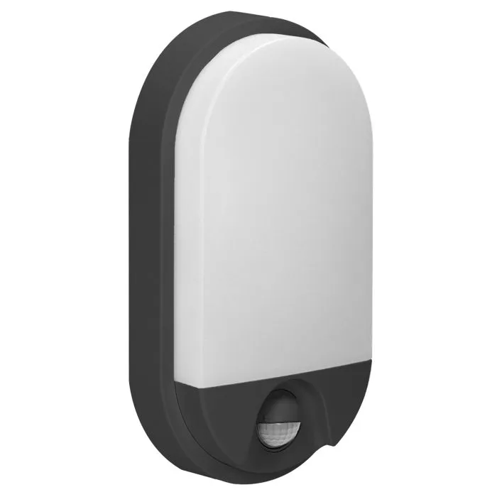 140047-NEFRYT Lampe de jardin LED, noire avec capteur PIR, 10W, 800lm, IP54, 4000K-ORN