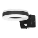 140055-HOWLIT LED 20W, luminaire de jardin noir avec détecteur de mouvement, 1800lm, IP65, 4000K-ORN
