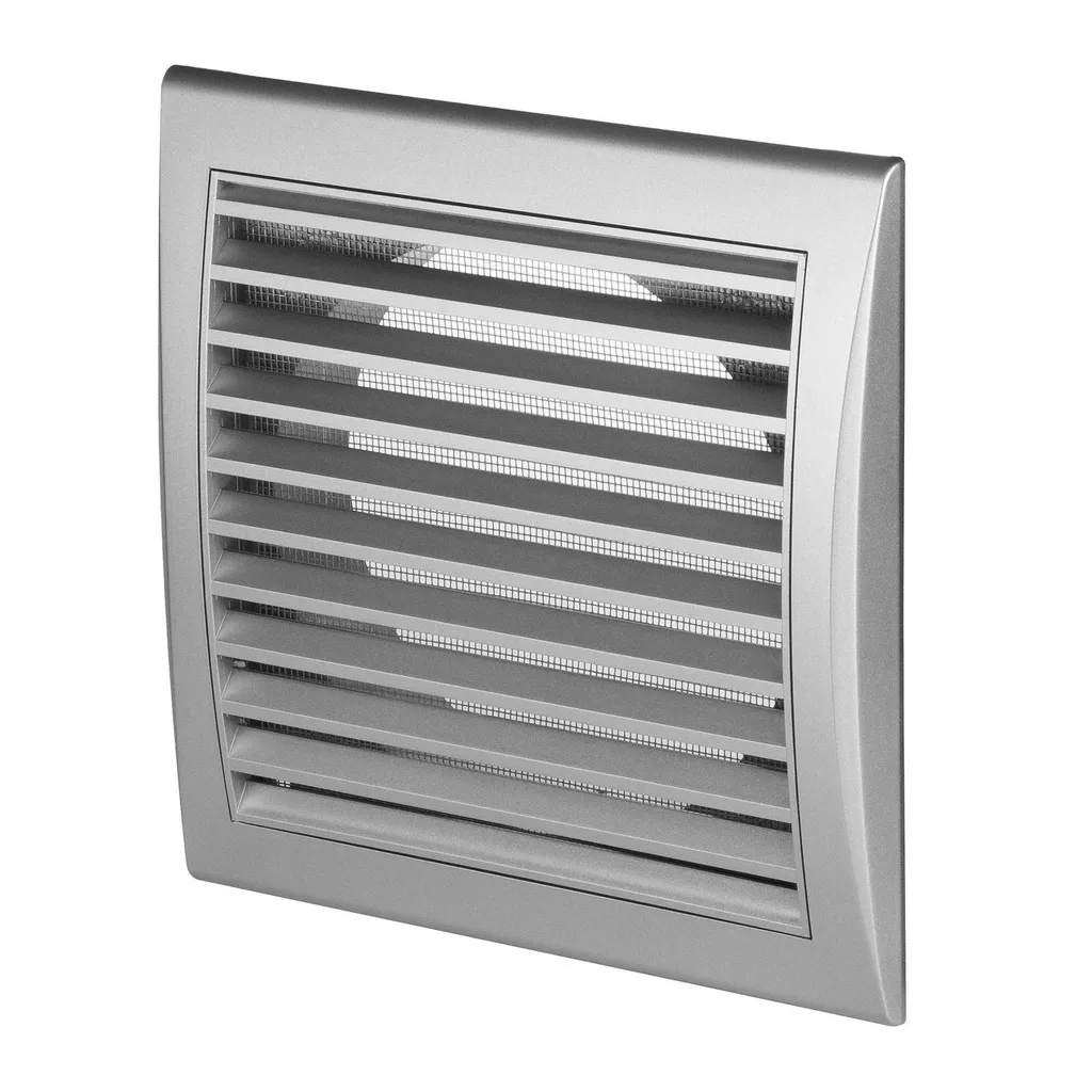 172703 - LUNA Series grille - with anti-insect net, inlet Ø125 138x138 satin
