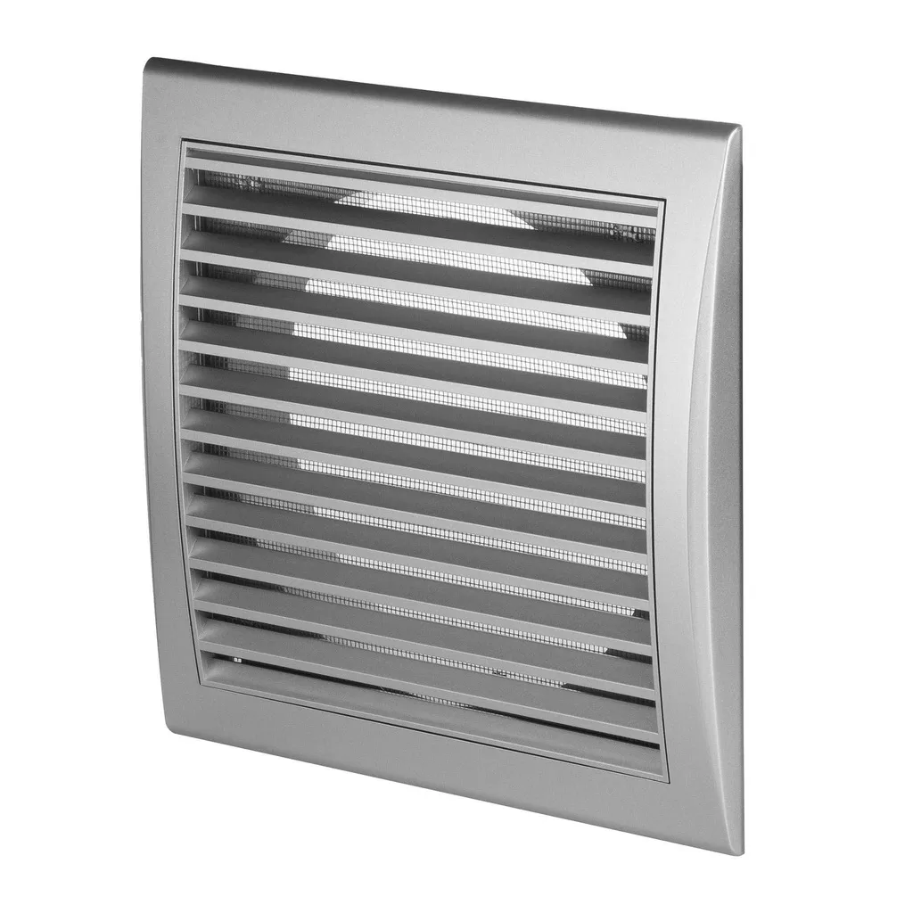172706 - LUNA Series grille - with anti-insect net, inlet Ø150 160x160 satin