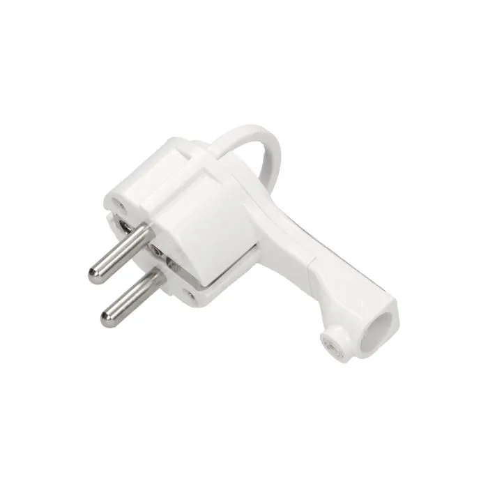 149188 -Fiche plate avec poignée, prise blanche : 2P+Z, 16A/250V AC, support confortable, ultra mince.-ORN