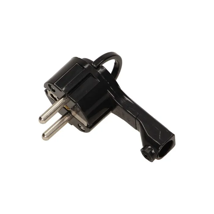 149189 -Fiche plate avec poignée, prise noire : 2P+Z, 16A/250V AC, support confortable, ultra mince.-ORN