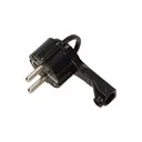 149189 -Fiche plate avec poignée, prise noire : 2P+Z, 16A/250V AC, support confortable, ultra mince.-ORN