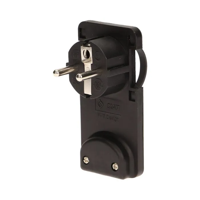 149191 - Flat plug with handle, black 230V / 50 Hz; 16A; equipped with grips, easy mounting; colour: blackORN