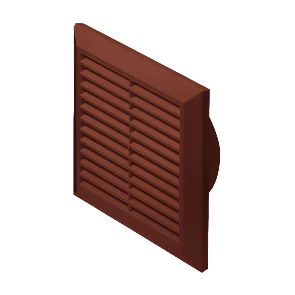 172827 - CLASSIC Series grille - with anti-insect net, inlet Ø125 140x140 brown