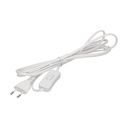 140097-Power cord with switch and Euro plug, white, cable: 2x0,75mm2. -ORN