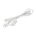 146498 - Power cord with switch and Euro plug, white, cable: 2x0,75mm2. ORN
