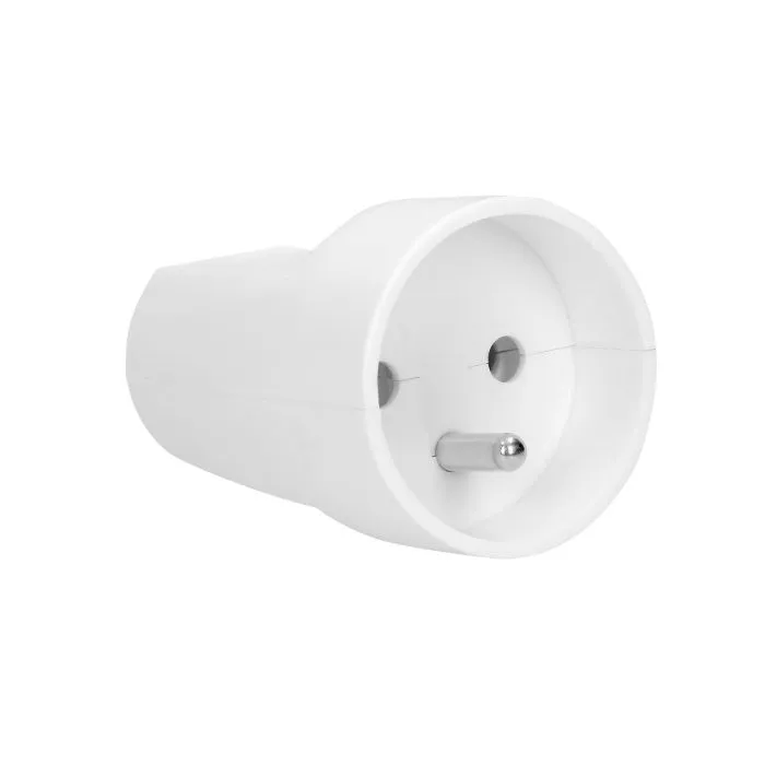 140098-Prise mobile démontable 6A, 250V, 1x2P+Z, prise simple blanche pour rallonges-ORN