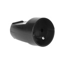 140099-Movable, dismountable socket 6A, 250V, 1x2P+Z, black single socket for extension cords-ORN