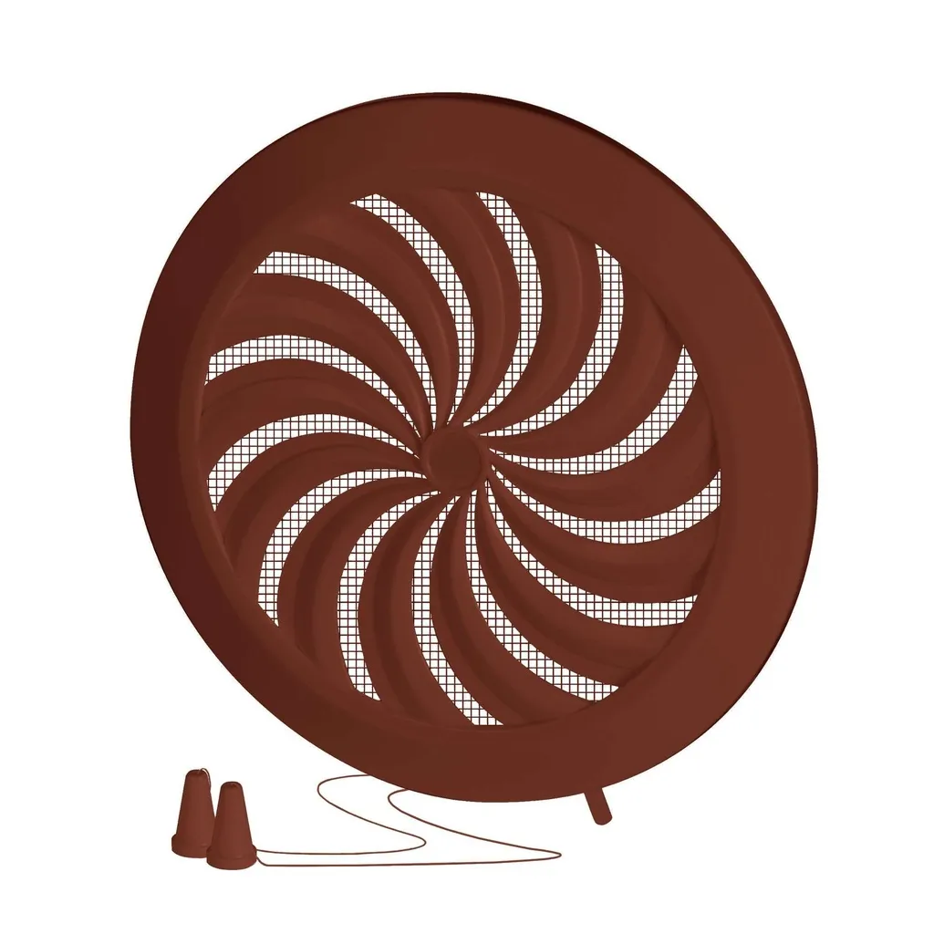 172890 - CLASSIC Ø Series grille - with anti-insect net, shutter and cord Ø125 brown