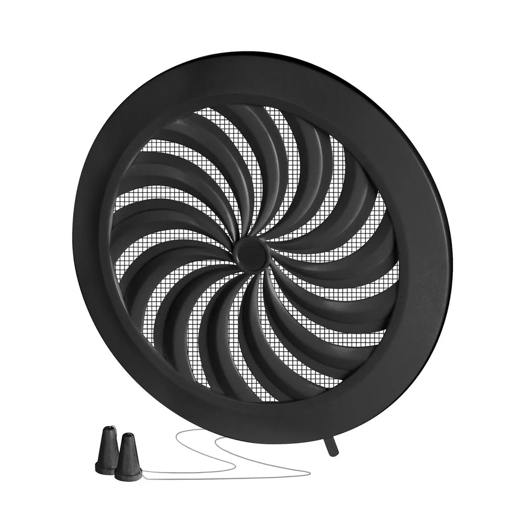172891 - CLASSIC Ø Series grille - with anti-insect net, shutter and cord -novelty! Ø125 black