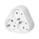 140101-Répartiteur triple 3x2P+T (Schuko), blanc, pour les Pays-Bas et l'Allemagne