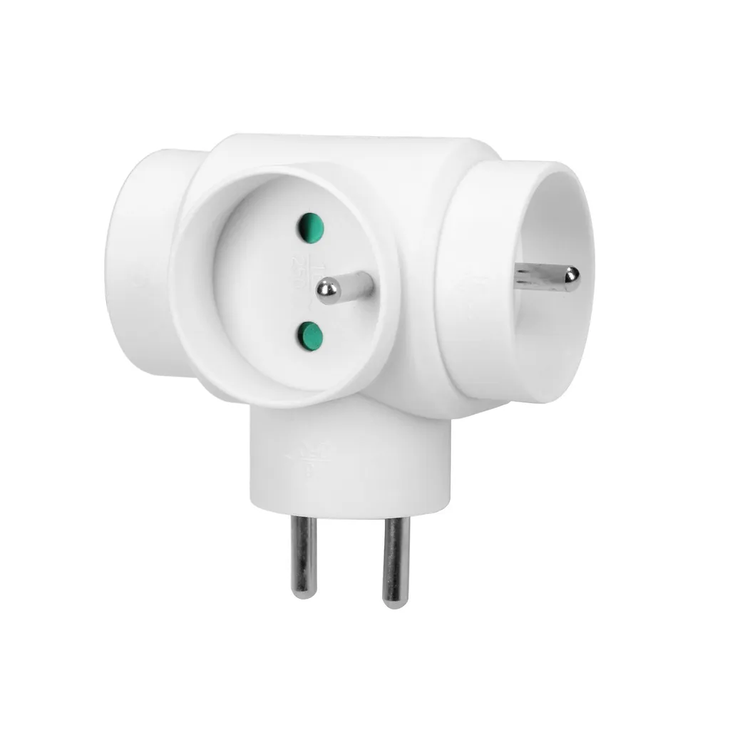 149222 - Power splitter with 3 round sockets with grounding pins, for Belgium and France ORN