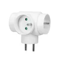 149222 - Power splitter with 3 round sockets with grounding pins, for Belgium and France ORN