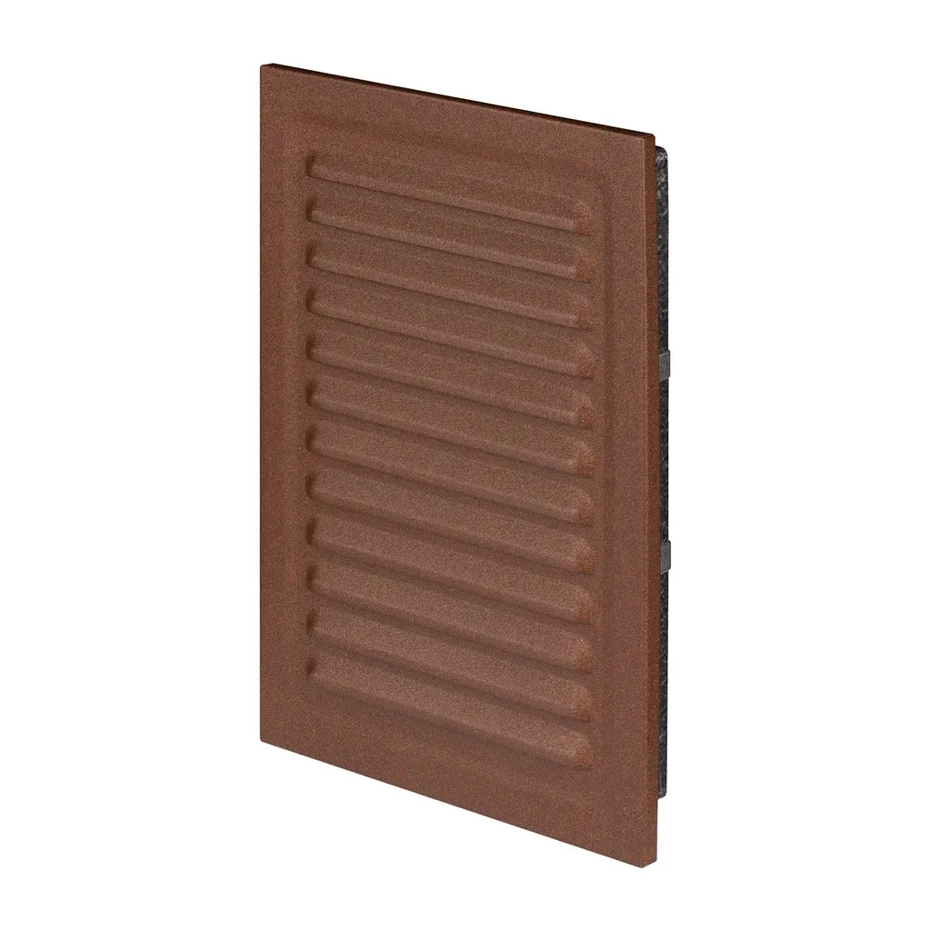 172982 - Zinc coated steel sheet grille, with anti-insect net   140x210 brown