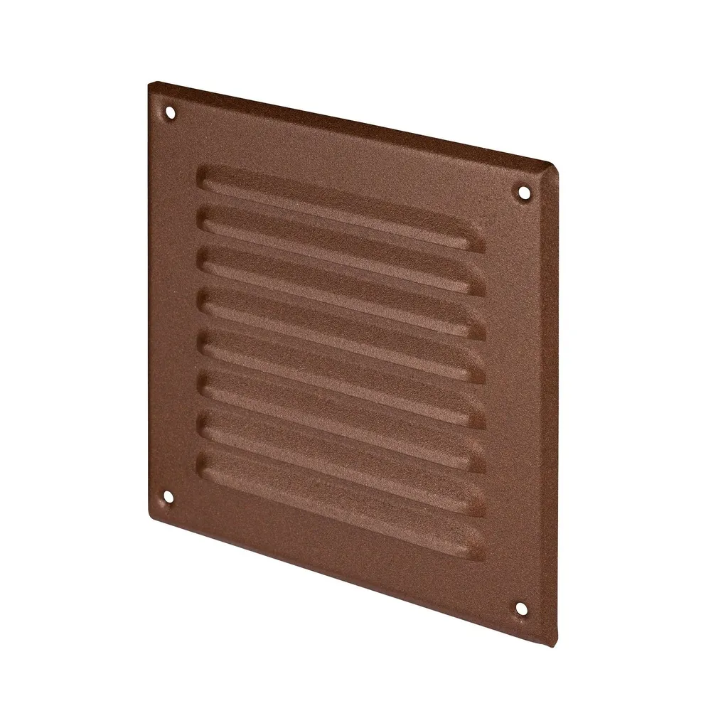 172994 - Zinc coated steel sheet grille, with anti-insect net   120x120 brown