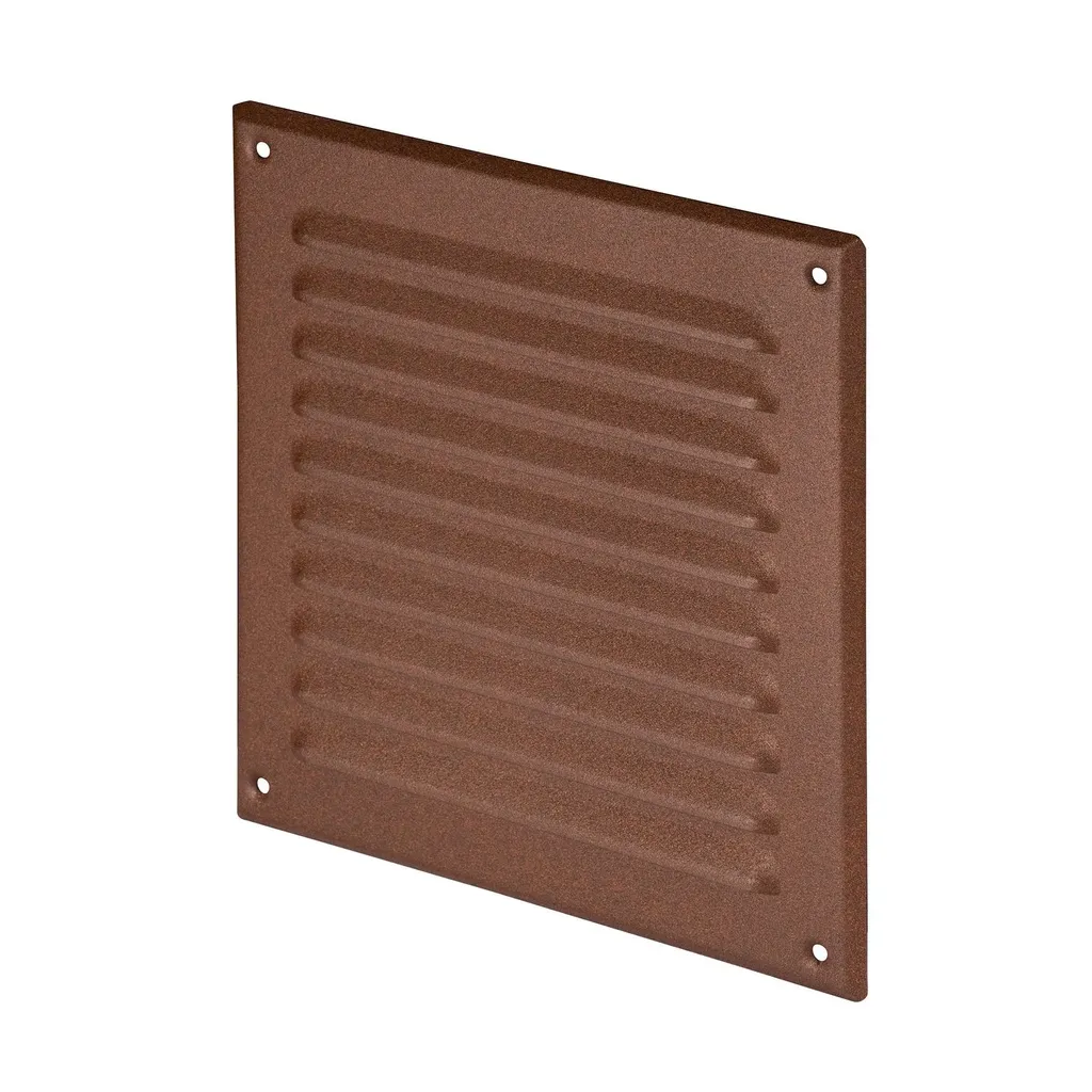173002 - Zinc coated steel sheet grille, with anti-insect net   150x150 brown