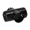 140108- Power splitter 3x2P+E (Schuko), black, for Netherlands and Germany