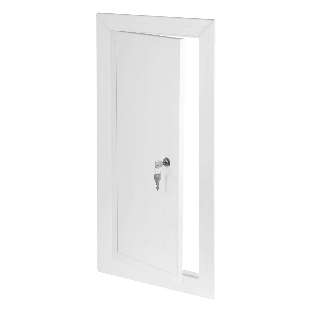 173206 - PVC chamber acccess panel with a key lock  300x500 white