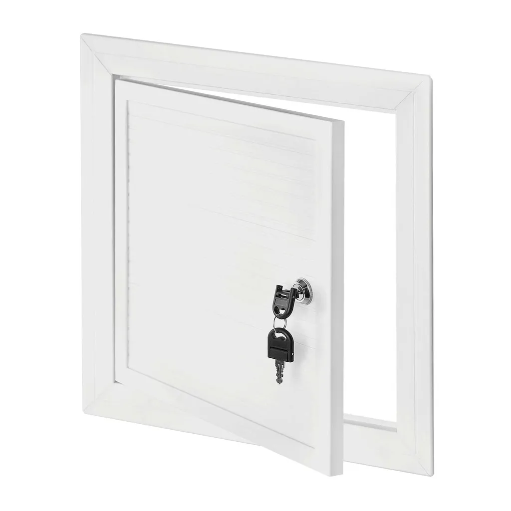 173211 - PVC chamber acccess panel with a key lock  500x500 white
