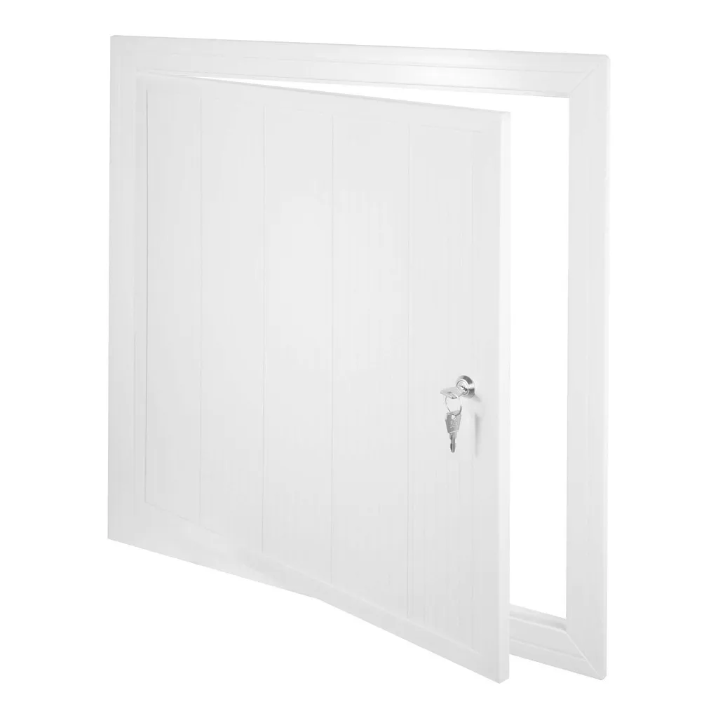 173213 - PVC chamber acccess panel with a key lock  600x600 white